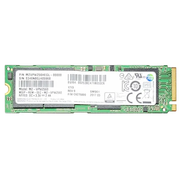 MZ-VPW2560 Samsung SM961 256GB Multi-Level-Cell PCI Express NVMe 3.0 x4 M.2 2280 Solid State Drive