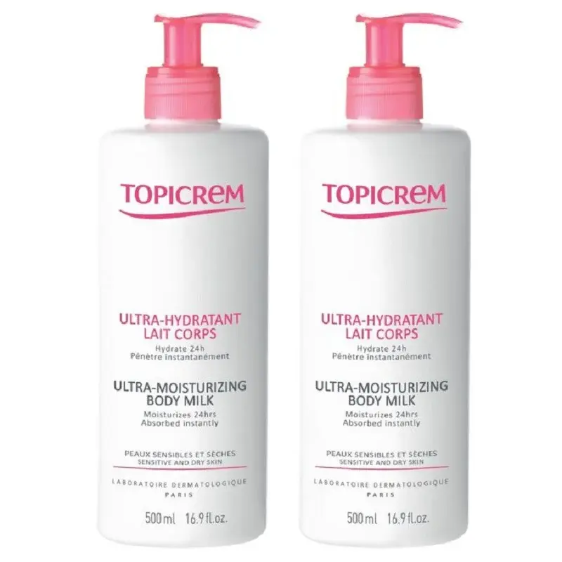 Topicrem Ultra-Moisturizing Body Milk Sensitive and Dry Skin 2x500ml