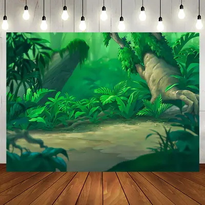 Aperturee Green Natural Forest Scene Happy Birthday Backdrop | Diy Birthday Backdrop | Backdrop For Birthday Party | Simple B...