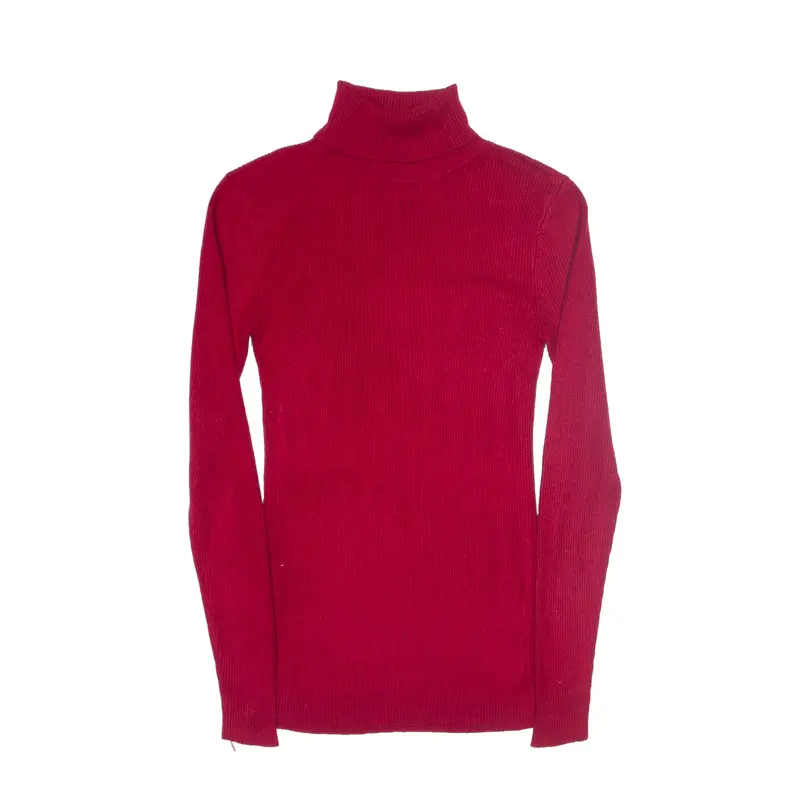 EXPRESS Super Stretch Jumper Red Tight Knit Roll Neck Womens M