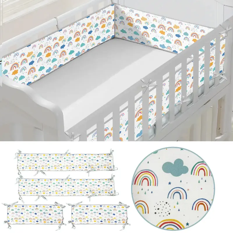 Infants/Newborn Anti-BumperBreathable for Girls, Baby,Baby 2-Piece Breathable Mesh Crib Liner Set