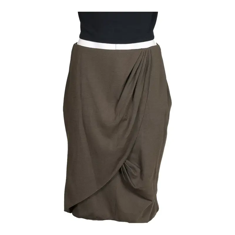 Emporio Armani Midi Skirt - 30W UK 10 Grey Wool