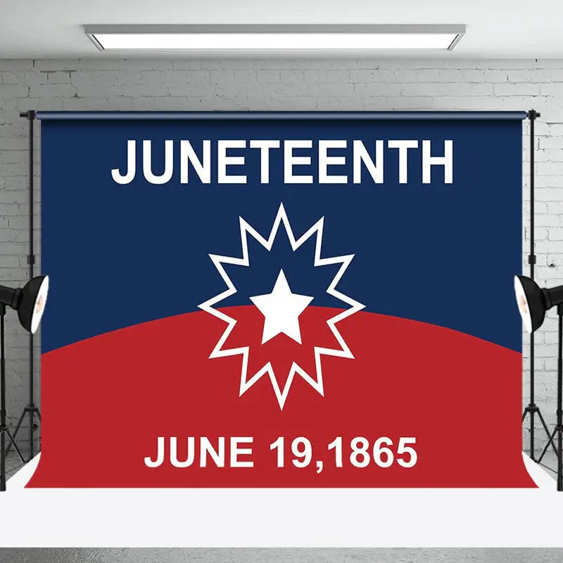 Blue Red June 19th 1865 Happy Juneteenth Backdrop - Aperturee