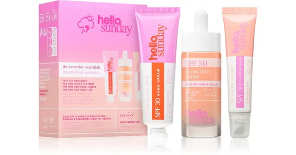 hello sunday the everyday essentials set for una luminous skin 3 pieces