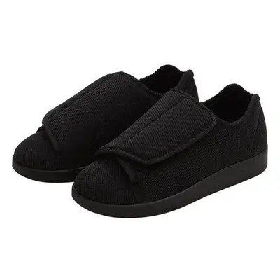 Silverts Women's Antimicrobial Extra Extra Wide Easy-Closure Slippers - Black - 12