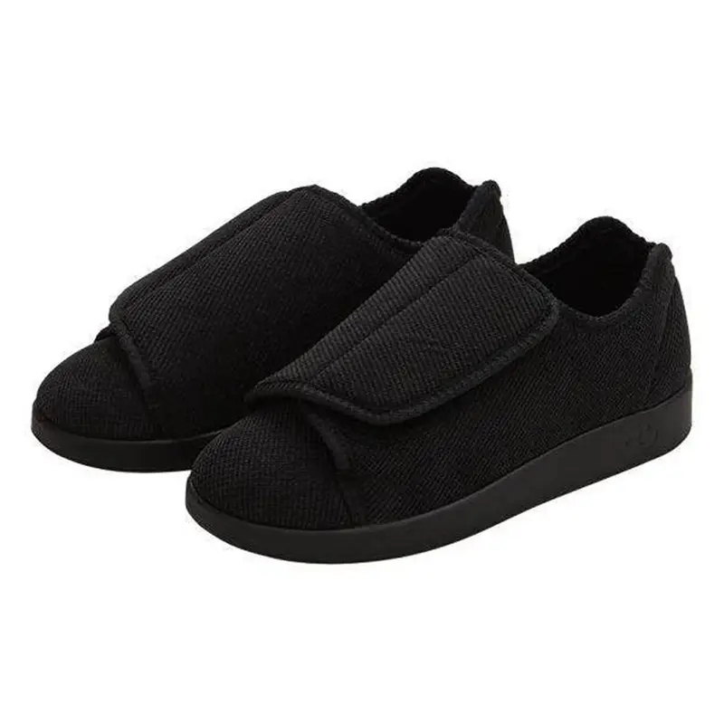 Silverts Women's Antimicrobial Extra Extra Wide Easy-Closure Slippers - Black - 12