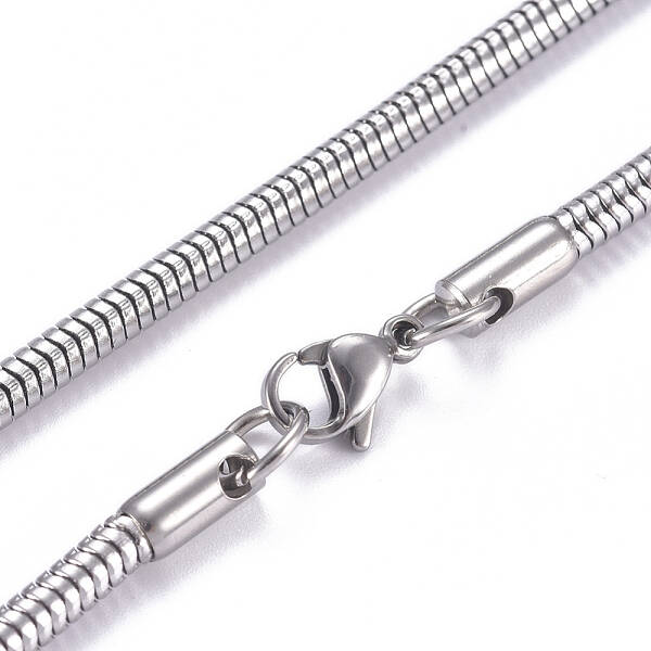Non-Tarnish 304 Stainless Steel Round Snake Chains Necklaces