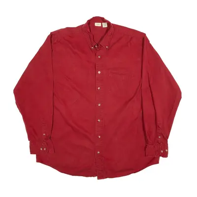FALLS CREEK Plain Shirt Red Long Sleeve Mens XL