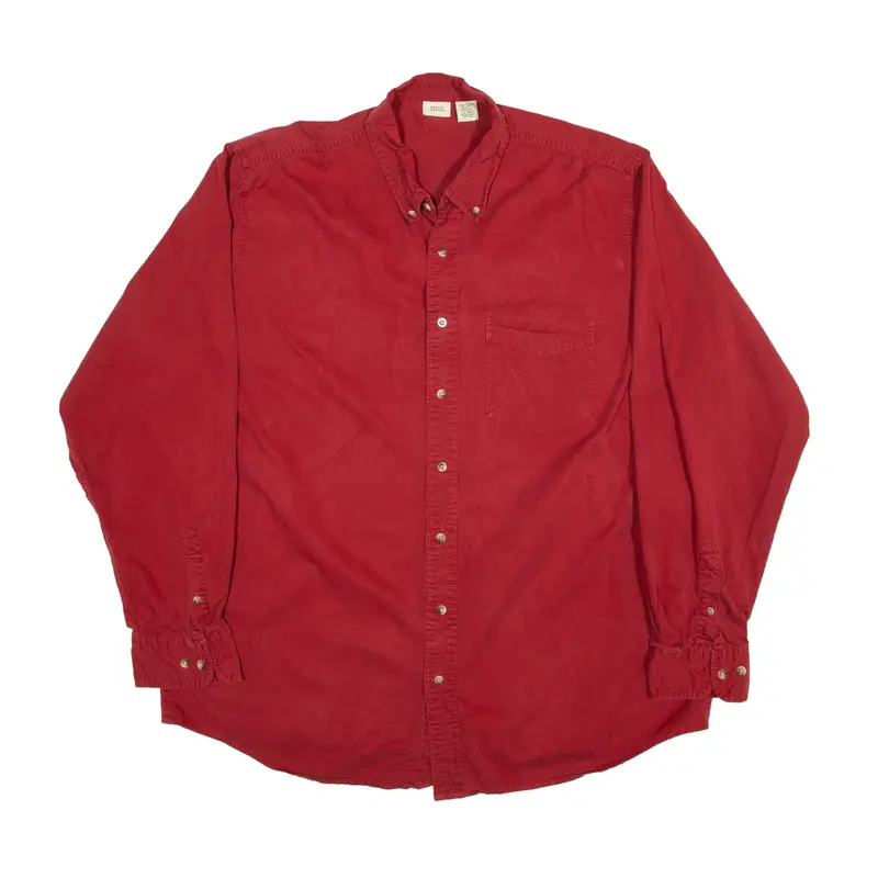 FALLS CREEK Plain Shirt Red Long Sleeve Mens XL