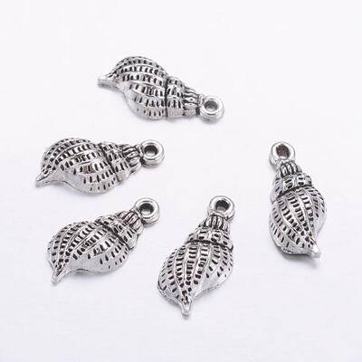 Tibetan Style Alloy Whelk/Conch Shell Pendants