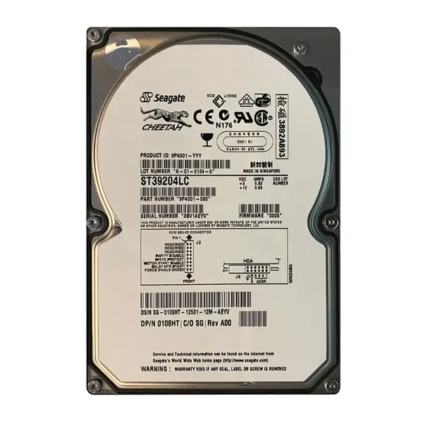 108HT Dell 9.1GB Ultra-160 SCSI 10000 3.5-inch 4MB Hard Drive