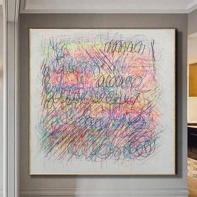 Jackson Pollock Style Painting Original Colorful Canvas Painting Abstract Fine Art | COLORFUL PATTERN