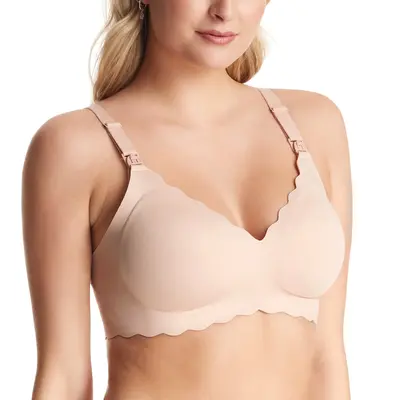 Momcozy Nursing Bras for Breastfeeding（recommend one size up）, YN46 Jelly Strip Support Comfort Maternity Bra, Seamless S...