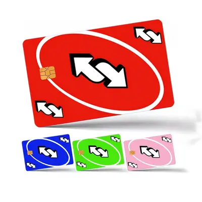 Uno Card Game Credit Card Skin Sticker, 4 Counts/set Thin Waterproof Scratch Resistant Durable Credit Card Skin Sticker, Pers...