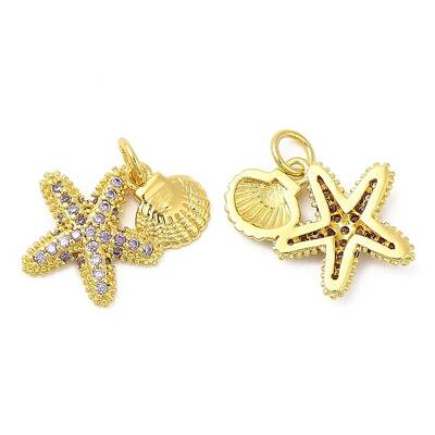 Brass Micro Pave Cubic Zirconia Pendants