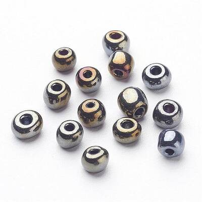 6/0 Electroplated Metallic Colours Round Glass Seed Beads