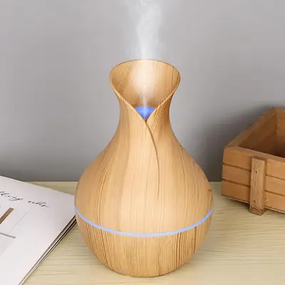 Vase Design Air Humidifier, USB Mini Fogger, Portable Aroma Diffuser, Wood Grain Pattern Mist Maker, Silent Car Aromatherapy ...