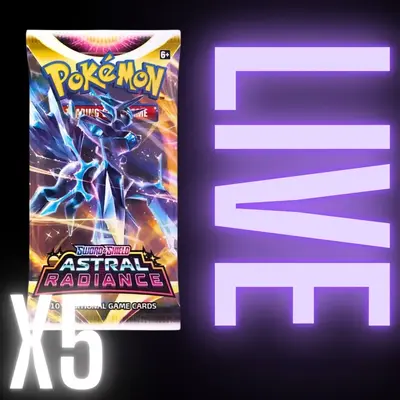5 PACK BUNDLE Pokemon Astral Radiance Booster Pack Card Game