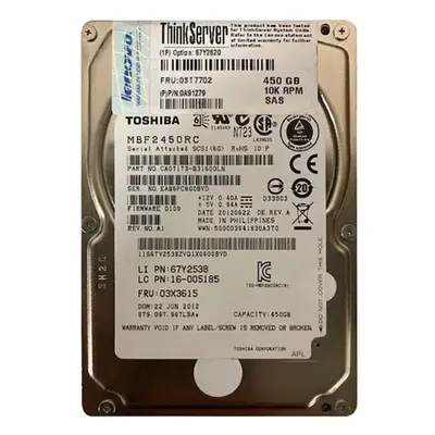 67Y2620 Lenovo 450GB 6Gb/s SAS 10000 2.5-inch Hard Drive