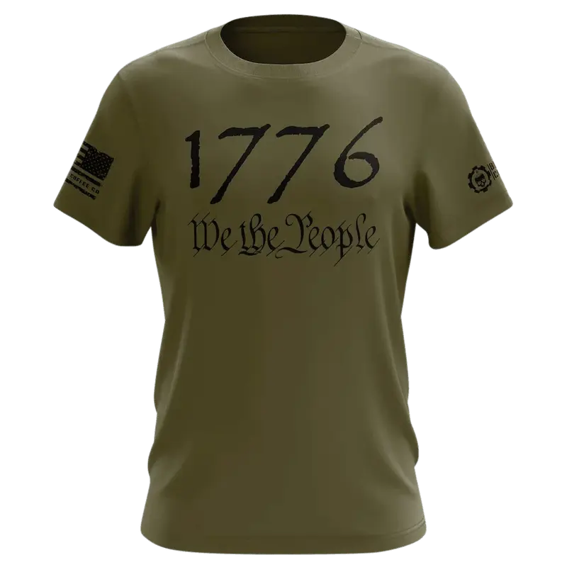 1776 We The People Mili Green T-Shirt, SMALL