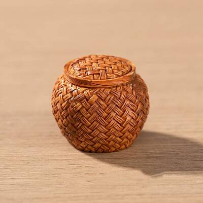 Resin Bamboo Rattan Miniature Food Storage Ornaments