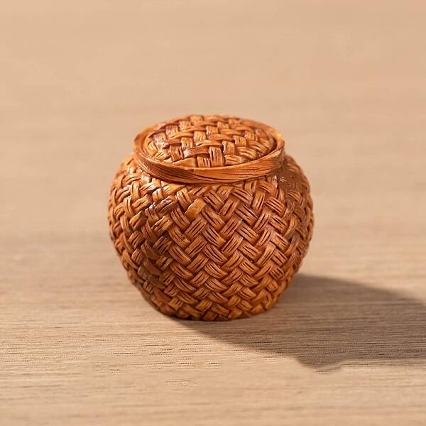 Resin Bamboo Rattan Miniature Food Storage Ornaments