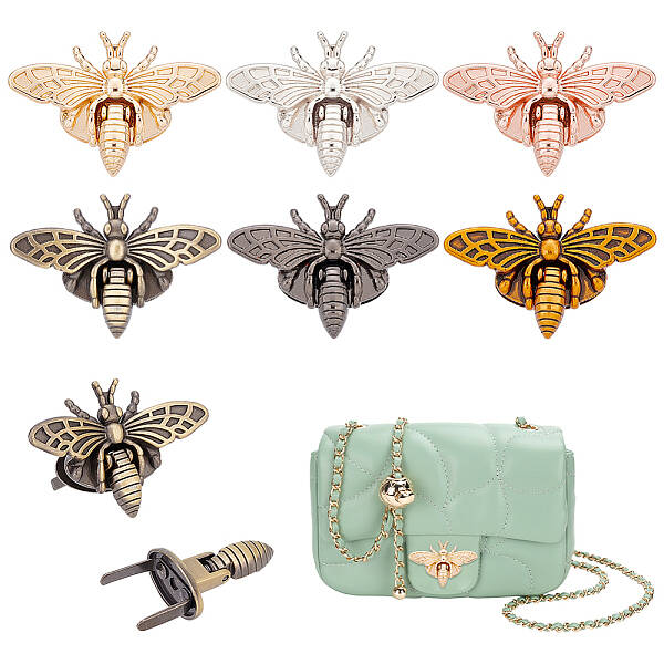 6Pcs 6 Colors Zinc Alloy Twist Bag Lock Purse Catch Clasps