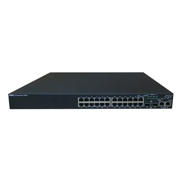 Dell PCT3524P | PowerConnect 3524P 24 x Ports PoE 10/100Base-T + 2 x Shared SFP Ports Managed Rack-mountable Stackable Fast E...