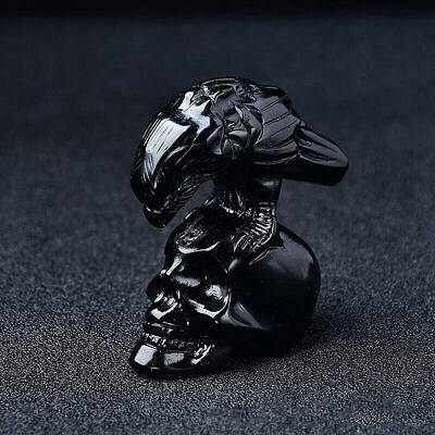 Natural Obsidian Ornament Home Desktop Decoration Craft