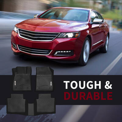 OEDRO Floor Mats for 2014-2020 Chevy Impala, Unique Black TPE  All-Weather Guard Full Set Liners