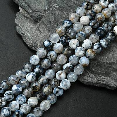 Colored Natural Fire Crackle Agate Beads Strings