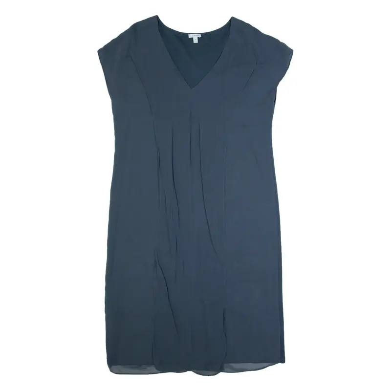 JIGSAW Womens Day Dress Grey Silk Sleeveless Midi M
