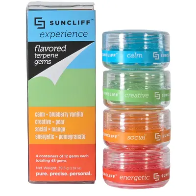 FLAVORED Suncliff Terpene Gems 48-Count | Experience Pack | Calm | Creative | Social | Energetic- Mood Gems Healthcare Natura...