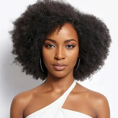 【Hot Sale】Imani 14 Inch Afro Kinky Curly Wig Short Curly Wig Human Hair for Black Women 250% Density 13x4x2 HD Lace Front...