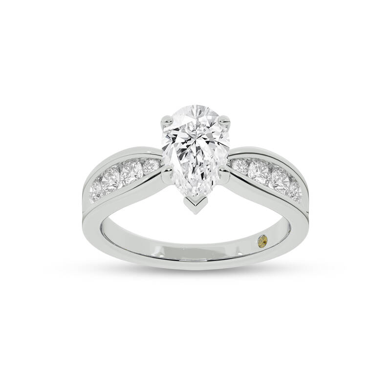 Verve Channel Set Bow Tied Shaped Pear Shape Lab Diamond Engagement Ring |White Gold 1 1/2 - 4 3/4 CT. TW.