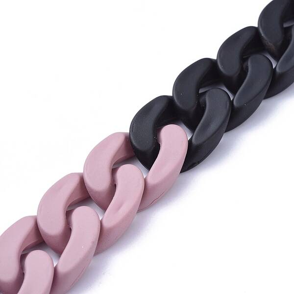 Handmade Opaque Spray Painted Acrylic Curb Chains