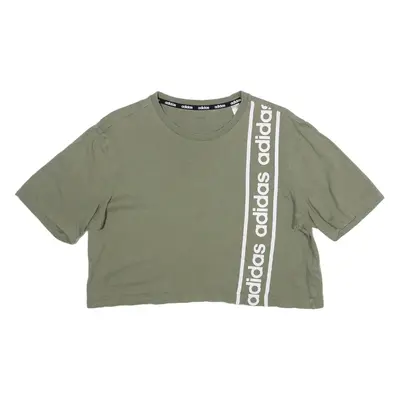 ADIDAS Cropped Womens T-Shirt Green XS
