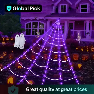 5M 250LED Spider Web Light, Halloween Spider Web Light, Halloween Decoration, Indoor Decoration, Gothic Style Bedroom Decorat...