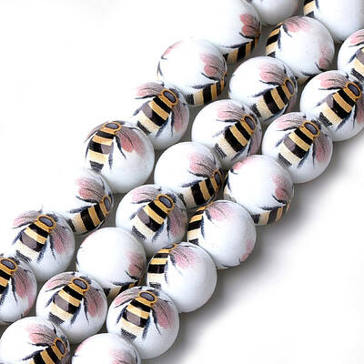 Printed & Spray Painted Glass Beads