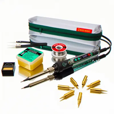 Inside Insight Premium Clear Soldering Iron Kit & Wood Burning Kit Dual-Use, 392°F-932°F Rapid Heat, Portable, Auto Sleep M...