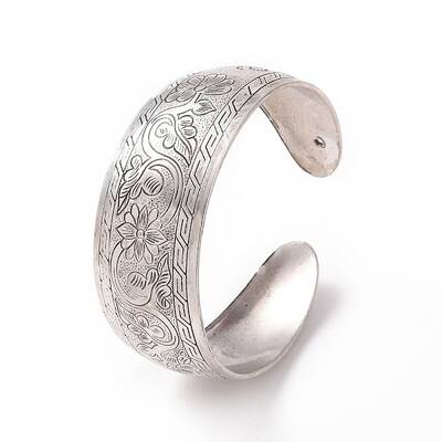 Bohemia Tibetan Style Alloy Thick Open Cuff Bangle for Women