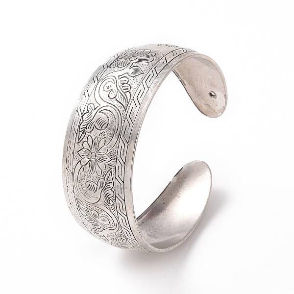 Bohemia Tibetan Style Alloy Thick Open Cuff Bangle for Women