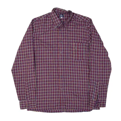 LOIS SHIRT Red Plaid Long Sleeve Mens M