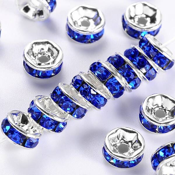 Brass Grade A Rhinestone Spacer Beads