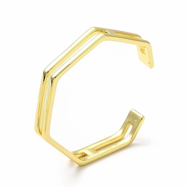 Rack Plating Brass polygon Open Cuff Bangle for Women
