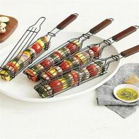 Long Handle Bbq Grill Basket, 1 Count Non-stick Barbecue Rack, Bbq Grill Box Tool for Roast Fish Vegetable Shrimp Seafood, Su...