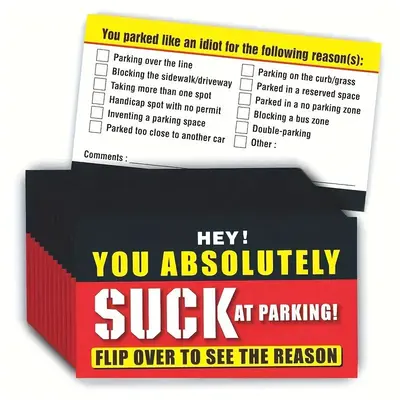 Parking Violation Warning Card, 50pcs/set Funny Warning Card, Creative Warning Parking Card, Office Stationery & Supplies