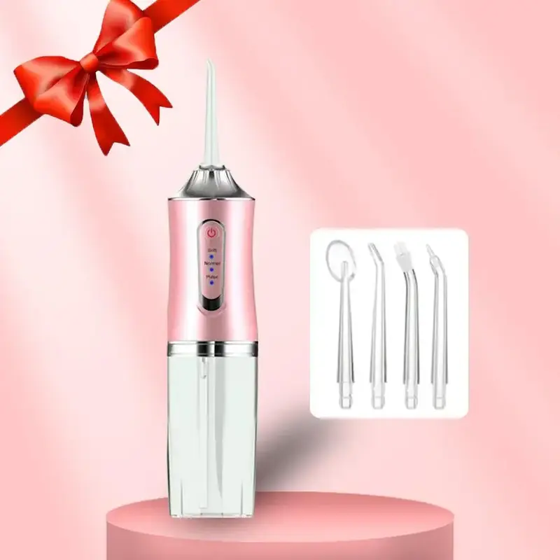 Electric Water Flosser, Portable Rechargeable Oral Irrigator with 4pcs Multifunctional Nozzle for Home & Travel, Personal Ora...