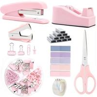Office Set, 1 Set Hard Plastic Stapler & Scissors & Tape & Staple Driver & Staples & Label & Accessories, Binder Clip, Statio...
