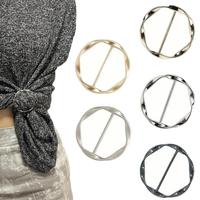 Round Circle Clasp Clip, 5 Counts Mixed Color Alloy Round Button for Diy Clothing Hat Belt Wrap Holders Decoration, Sewing Ac...